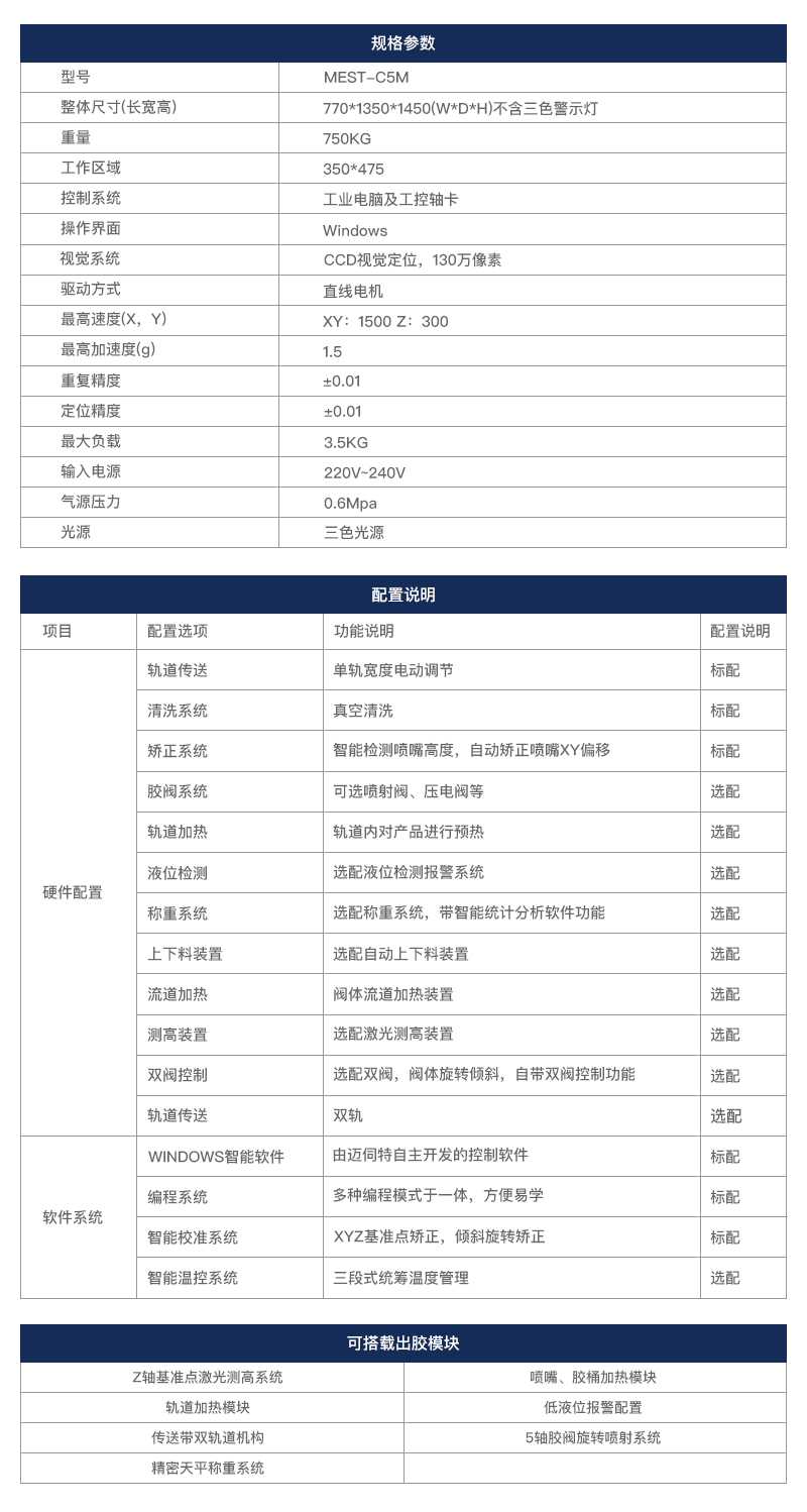 在线式喷射点胶机C5M参数